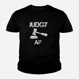 Judgy Af Funny Pun Judge Lawyer Court Trial Youth T-shirt | Crazezy UK