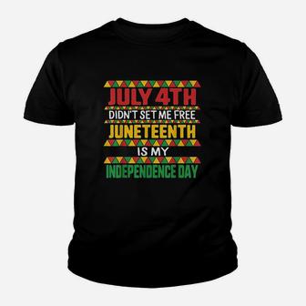 Juneteenth Day Ancestors Free 1776 July 4Th Black African Youth T-shirt | Crazezy UK