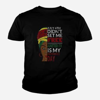 Juneteenth Is My Independence Day Youth T-shirt | Crazezy UK