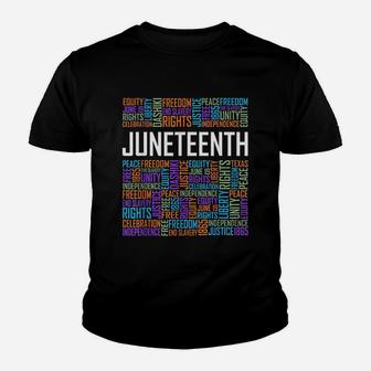 Juneteenth Words Youth T-shirt | Crazezy DE