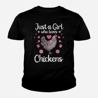 Just A Girl Who Love Chicken Funny Women Mom Chicken Lover Youth T-shirt | Crazezy DE