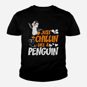 Just Chillin Like A Penguin Cute Tee Youth T-shirt | Crazezy AU