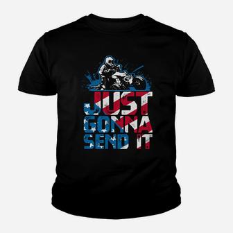 Just Gonna Send It Gift Patriotic American Flag Quad Atv Youth T-shirt | Crazezy