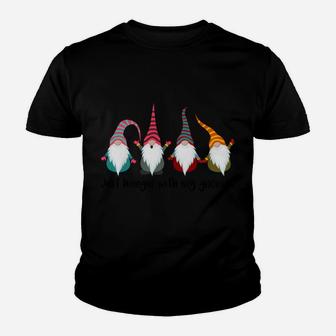 Just Hangin' With My Gnomies Christmas Funny Gnome Xmas Youth T-shirt | Crazezy CA