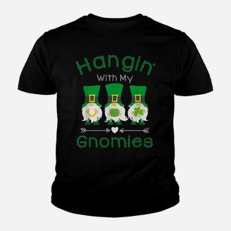 Just Hangin With My Gnomies Gnome Happy Patrick's Day Party Youth T-shirt | Crazezy CA
