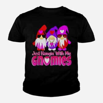 Just Hangin With My Gnomies Valentines Day Hearts 3 Gnomes Youth T-shirt - Monsterry CA