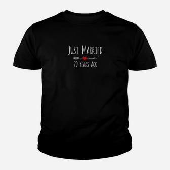 Just Married 20 Years Ago Anniversary Husband Wife Gift Youth T-shirt | Crazezy AU