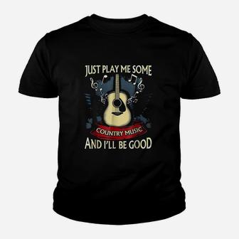 Just Play Me Some Country Music Youth T-shirt | Crazezy UK