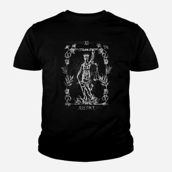 Justice Tarot Card Vintage Gothic Retro Style Sweatshirt Youth T-shirt | Crazezy DE