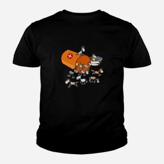 Kaffee-Liebhaber Katze und Mäuse Cartoon Kinder Tshirt, Witziges Design für Kaffeefans - Seseable