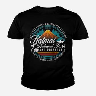 Katmai National Park Preserve Alaska Bear Watching Salmon Raglan Baseball Tee Youth T-shirt | Crazezy CA