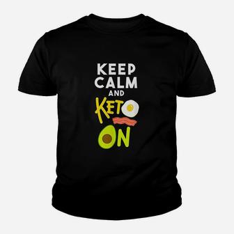 Keep Calm And Keto On Ketogenic Diet Youth T-shirt | Crazezy