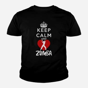 Keep Calm And Loves Zumba Shirts Youth T-shirt - Thegiftio UK