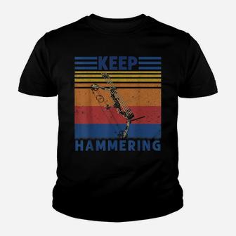 Keep Hammering Bows Arrows Hunting Hunters Gift Youth T-shirt | Crazezy UK