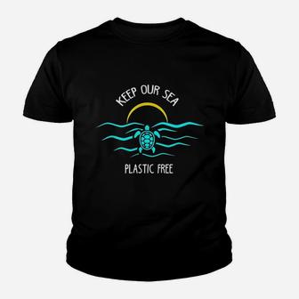 Keep Our Sea Plastic Free Save The Ocean Youth T-shirt | Crazezy DE