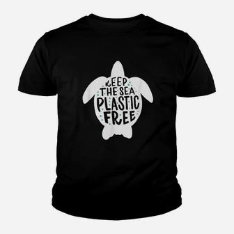 Keep The Sea Plastic Free Turtle Youth T-shirt | Crazezy