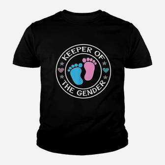 Keeper Of Gender Reveal Party Idea Baby Announcement Youth T-shirt | Crazezy UK
