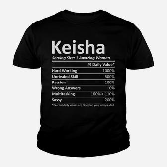 Keisha Nutrition Personalized Name Funny Christmas Gift Idea Youth T-shirt | Crazezy UK