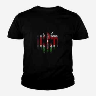 Kenyan American Flag Kenya Usa Youth T-shirt | Crazezy