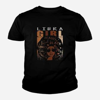 Ki Libra Queen Birthday Zodiac Costume Black Woman Gift Youth T-shirt | Crazezy