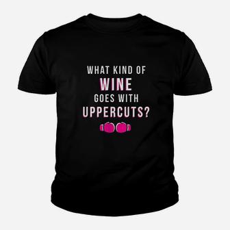 Kickboxing Chick Kickboxer Training Wine With Uppercuts Gift Youth T-shirt | Crazezy