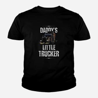 Kids Semi Truck Boys Gift Daddy Little Trucker Youth T-shirt | Crazezy DE