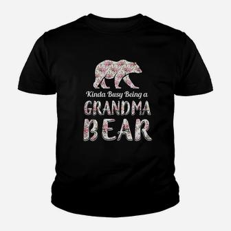 Kinda Busy Being A Grandmabear Youth T-shirt | Crazezy