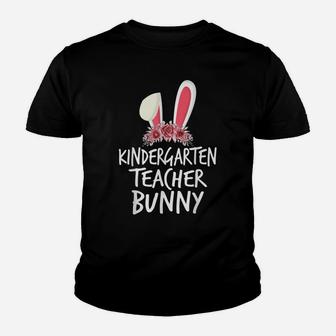 Kindergarten Teacher Bunny Ear Flower Matching Easter Outfit Youth T-shirt | Crazezy DE