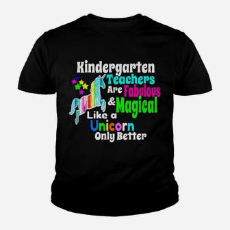 Kindergarten Teacher Gift Shirt Fabulous Magical Unicorn Youth T-shirt | Crazezy