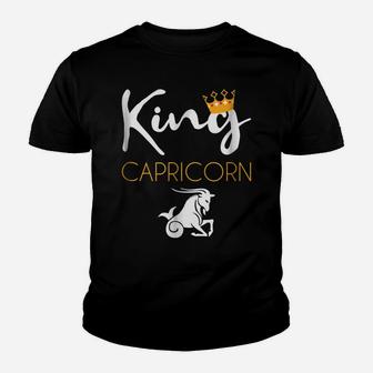 King Capricorn Zodiac December January Birthday Gift Youth T-shirt | Crazezy