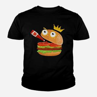 King Hamburger Drinking Tomato Sauce Youth T-shirt | Crazezy DE