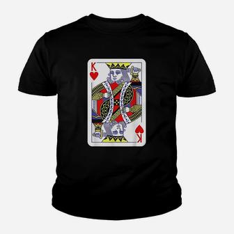 King Of Hearts Playing Cards Youth T-shirt | Crazezy