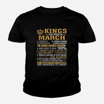Kings Are Born In March Youth T-shirt | Crazezy AU