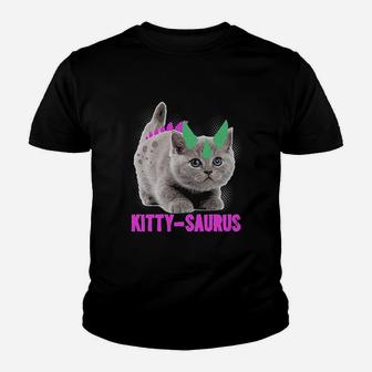 Kitty Saurus Dinosaur Cat Youth T-shirt | Crazezy AU