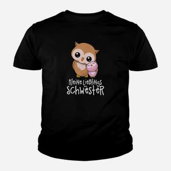 Kleine Lieblingsschwester Große Kleine Schwester Eulen Kinder T-Shirt - Seseable