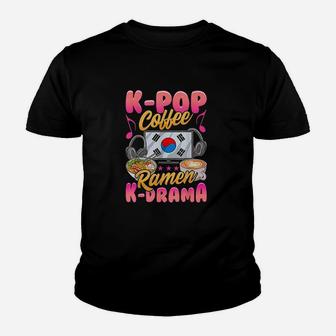 Kpop Coffee Ramen Kdrama Music Korean Tv Merchandise Gift Youth T-shirt | Crazezy DE