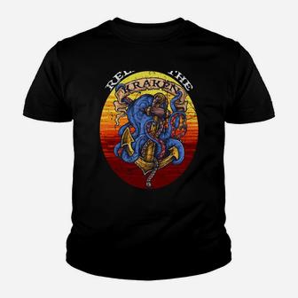 Kraken Sea Monster Vintage Release The Kraken Giant Kraken Youth T-shirt | Crazezy DE