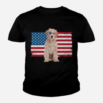Labradoodle Dad American Flag Labradoodle Dog Lover Owner Sweatshirt Youth T-shirt | Crazezy UK