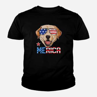 Labrador 4Th Of July Merica American Flag Youth T-shirt - Monsterry