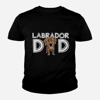 Labrador Dad Chocolate Lab Gift Fathers Day Labrador Youth T-shirt | Crazezy