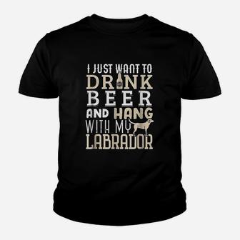 Labrador Dad Funny Father Day Lab Retriever Dog Beer Youth T-shirt | Crazezy
