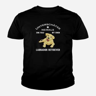 Labrador Retriever Damen Kinder Tshirt, Motiv Frau & Labrador - Seseable