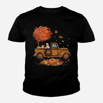 Labrador Retriever Pumpkins Truck Autumn Leaf Fall Gifts Sweatshirt Youth T-shirt | Crazezy DE