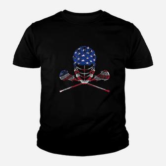 Lacrosse American Flag Youth T-shirt | Crazezy DE