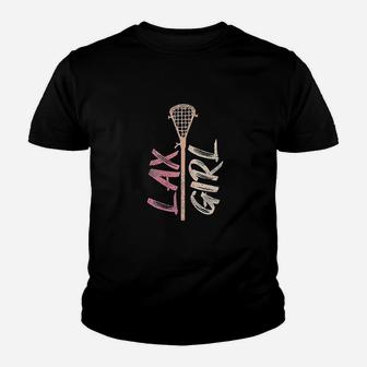 Lacrosse Lax Girl Player Mom Youth T-shirt | Crazezy