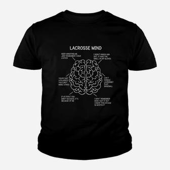 Lacrosse Player Think Sayings Brain Youth T-shirt | Crazezy CA