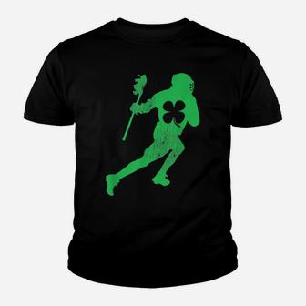 Lacrosse Shamrock St Patrick's Day Irish Saint Paddy's Youth T-shirt - Monsterry