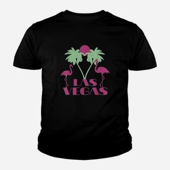 Las Vegas Nevada Retro Vintage Flamingo Palm Souvenir Gift Youth T-shirt | Crazezy CA