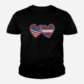 Latvian America Flag Shirt Youth T-shirt - Thegiftio UK