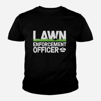 Lawn Enforcement Officer Funny Landscaper Lawn Mower Youth T-shirt | Crazezy AU